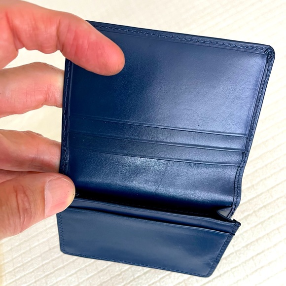 Chopard Soft Blue Leather Envelope Small Wallet NEW Never Used - Picture 4 of 4